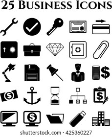 Set of 25 business icons. Universal and Standard Icons.