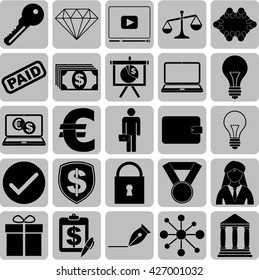 Set of 25 business icons. Universal and Standard Icons.