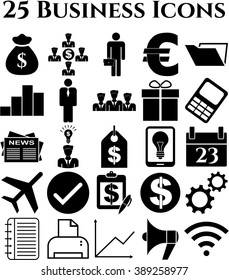Set of 25 business icons. Set of web Icons.