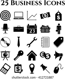 Conjunto de 25 iconos de negocios. Conjunto de iconos web.