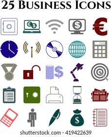 Set of 25 business icons. Set of web Icons.