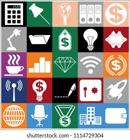 Set of 25 business related icons. Collection. Detailed design. Vector Illustration.
