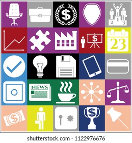 Set of 25 business related icons. Collection. Detailed design. Vector Illustration.