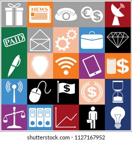 Set of 25 business related icons. Collection. Amazing desing. Vector Illustration.