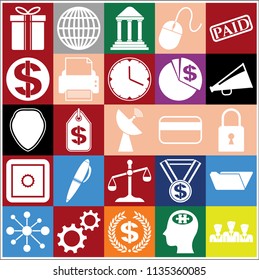 Set of 25 business related icons. Collection. Amazing desing. Vector Illustration.