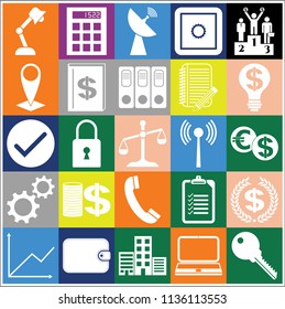 Set of 25 business related icons. Collection. Detailed design. Vector Illustration.