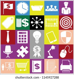 Set of 25 business related icons. Collection. Detailed design. Vector Illustration.