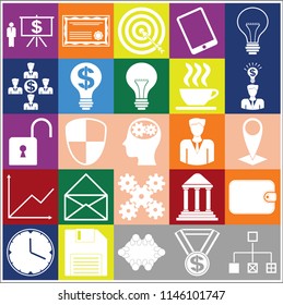 Set of 25 business related icons. Collection. Amazing desing. Vector Illustration.