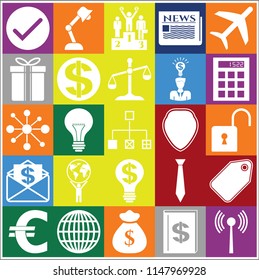 Set of 25 business related icons. Collection. Amazing desing. Vector Illustration.