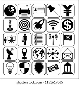 Set of 25 business related icons. Collection. Amazing desing. Vector Illustration.