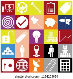 Set of 25 business related icons. Collection. Amazing desing. Vector Illustration.