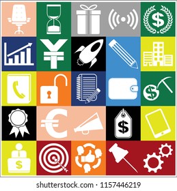 Set of 25 business related icons. Collection. Amazing desing. Vector Illustration.