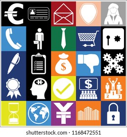 Set of 25 business related icons. Collection. Amazing desing. Vector Illustration.