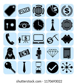 Set of 25 business related icons. Collection. Detailed design. Vector Illustration.