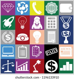 Set of 25 business related icons. Collection. Amazing desing. Vector Illustration.