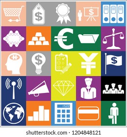 Set of 25 business related icons. Collection. Amazing desing. Vector Illustration.