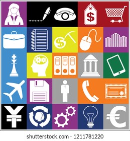 Set of 25 business related icons. Collection. Amazing desing. Vector Illustration.
