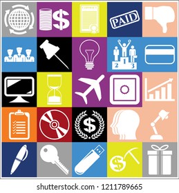 Set of 25 business related icons. Collection. Amazing desing. Vector Illustration.