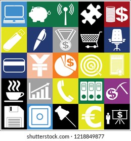 Set of 25 business related icons. Collection. Amazing desing. Vector Illustration.