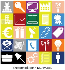Set of 25 business related icons. Collection. Detailed design. Vector Illustration.