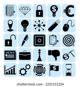 Set of 25 business related icons. Collection. Flat design. Vector Illustration.