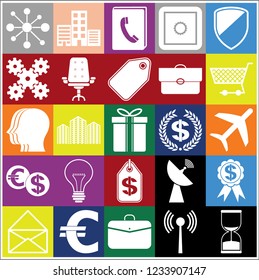 Set of 25 business related icons. Collection. Detailed design. Vector Illustration.