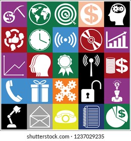 Set of 25 business related icons. Collection. Amazing desing. Vector Illustration.