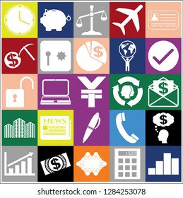 Set of 25 business related icons. Collection. Detailed design. Vector Illustration.