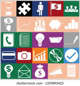 Set of 25 business related icons. Collection. Amazing desing. Vector Illustration.