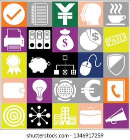 Set of 25 business related icons. Collection. Detailed design. Vector Illustration.