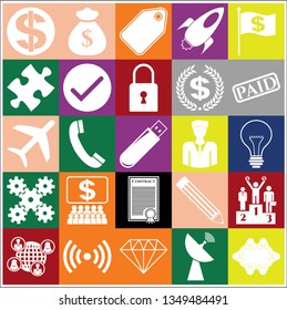 Set of 25 business related icons. Collection. Amazing desing. Vector Illustration.