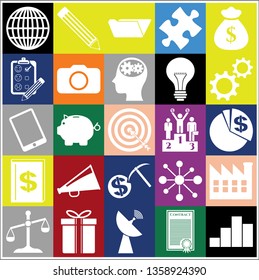 Set of 25 business related icons. Collection. Amazing desing. Vector Illustration.