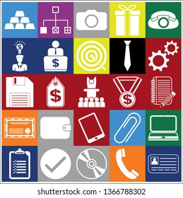 Set of 25 business related icons. Collection. Flat design. Vector Illustration.