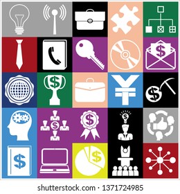 Set of 25 business related icons. Collection. Detailed design. Vector Illustration.