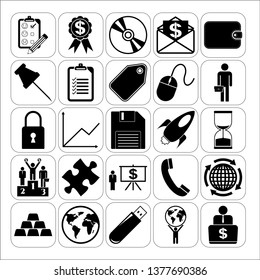 Set of 25 business related icons. Collection. Amazing desing. Vector Illustration.