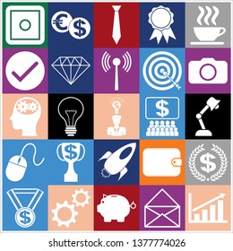 Set of 25 business related icons. Collection. Detailed design. Vector Illustration.