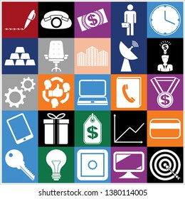 Set of 25 business related icons. Collection. Detailed design. Vector Illustration.