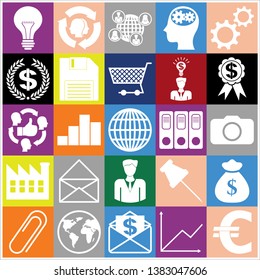 Set of 25 business related icons. Collection. Amazing desing. Vector Illustration.