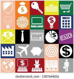 Set of 25 business related icons. Collection. Amazing desing. Vector Illustration.