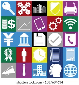Set of 25 business related icons. Collection. Detailed design. Vector Illustration.
