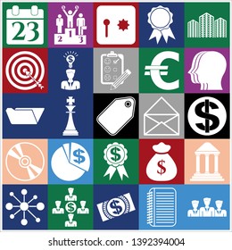 Set of 25 business related icons. Collection. Detailed design. Vector Illustration.