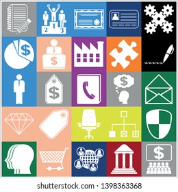 Set of 25 business related icons. Collection. Detailed design. Vector Illustration.