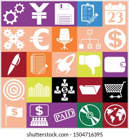 Set of 25 business related icons. Collection. Amazing desing. Vector Illustration.