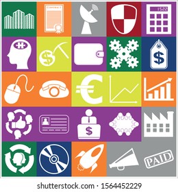 Set of 25 business related icons. Collection. Detailed design. Vector Illustration.