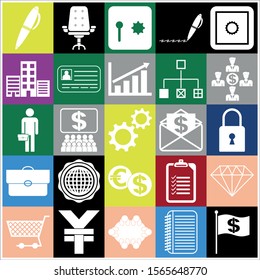 Set of 25 business related icons. Collection. Amazing desing. Vector Illustration.