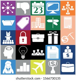 Set of 25 business related icons. Collection. Detailed design. Vector Illustration.