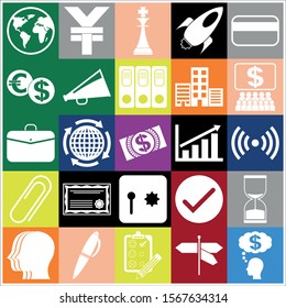 Set of 25 business related icons. Collection. Amazing desing. Vector Illustration.