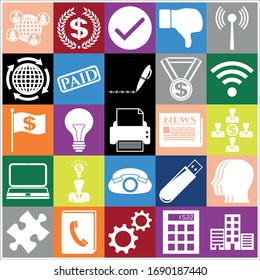 Set of 25 business related icons. Collection. Detailed design. Vector Illustration.