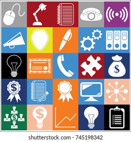 Set of 25 business related icons. Collection. Amazing desing. Vector Illustration.