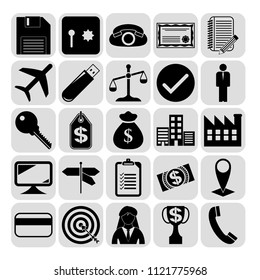 Set of 25 business symbols of icons. Collection. Amazing desing. Vector Illustration.